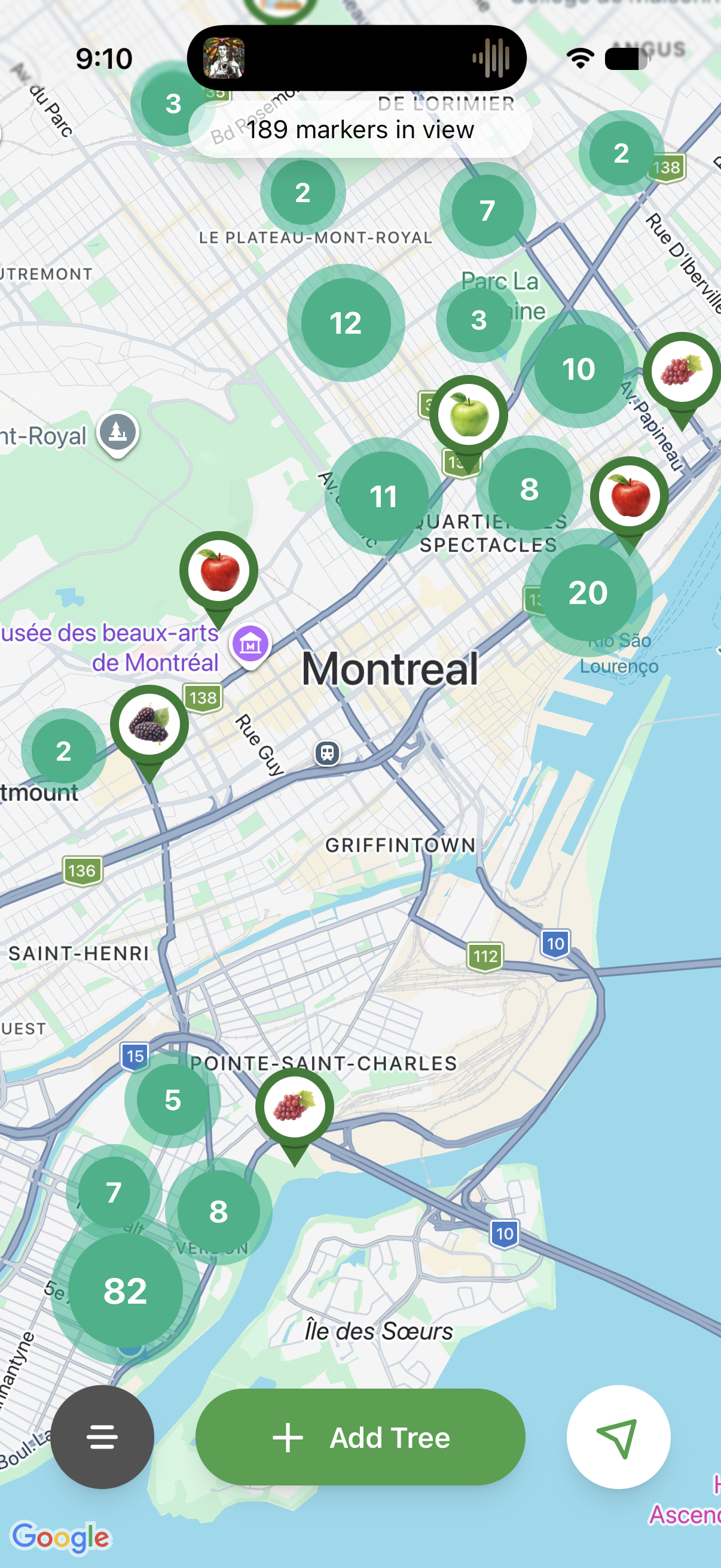 Fruit Map — tela 1